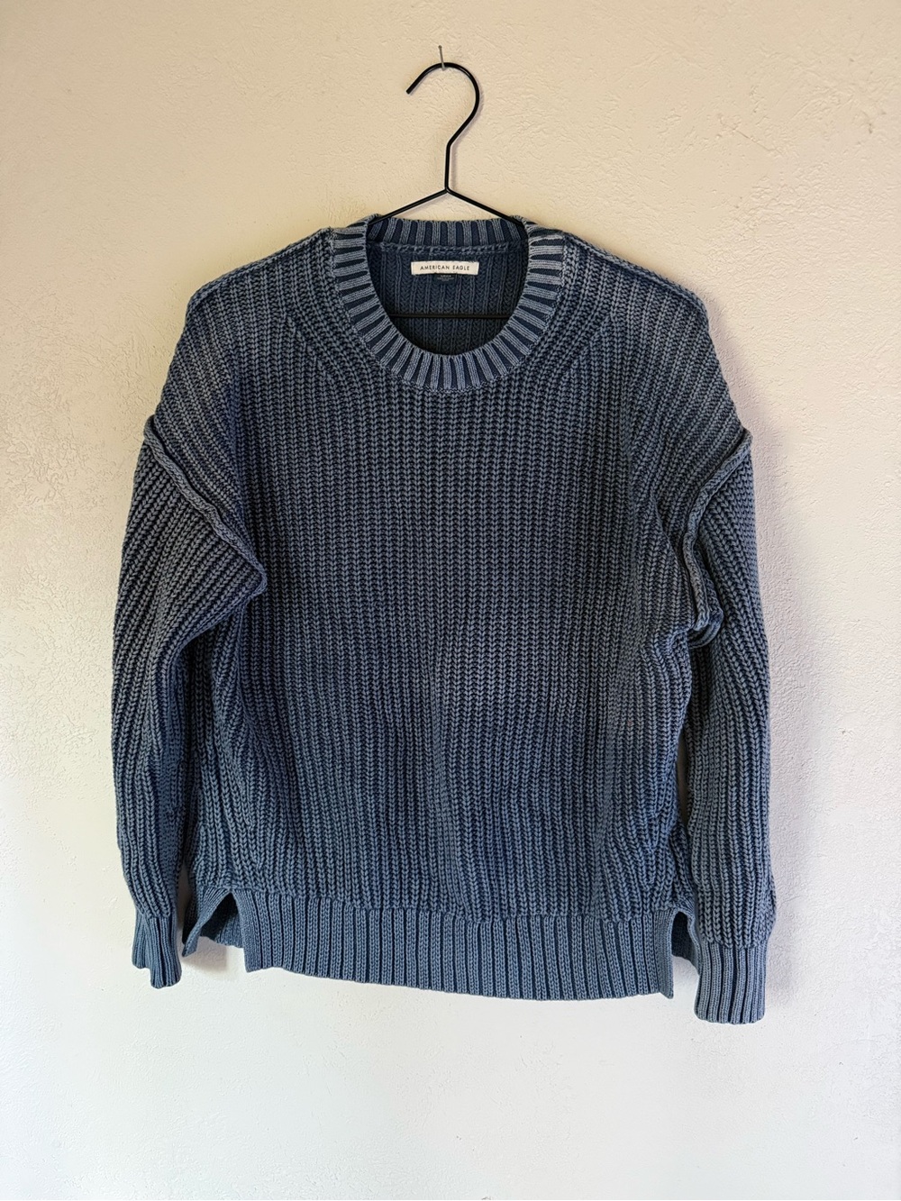 American Eagle Outfitters Blue Knit Crewneck Sweater Small
